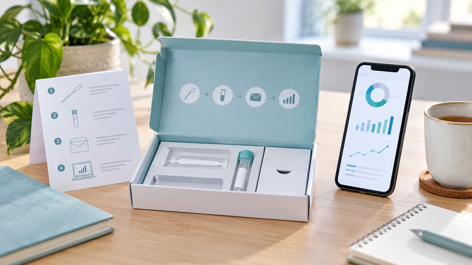 Generic at-home wellness test kit with digital health results
