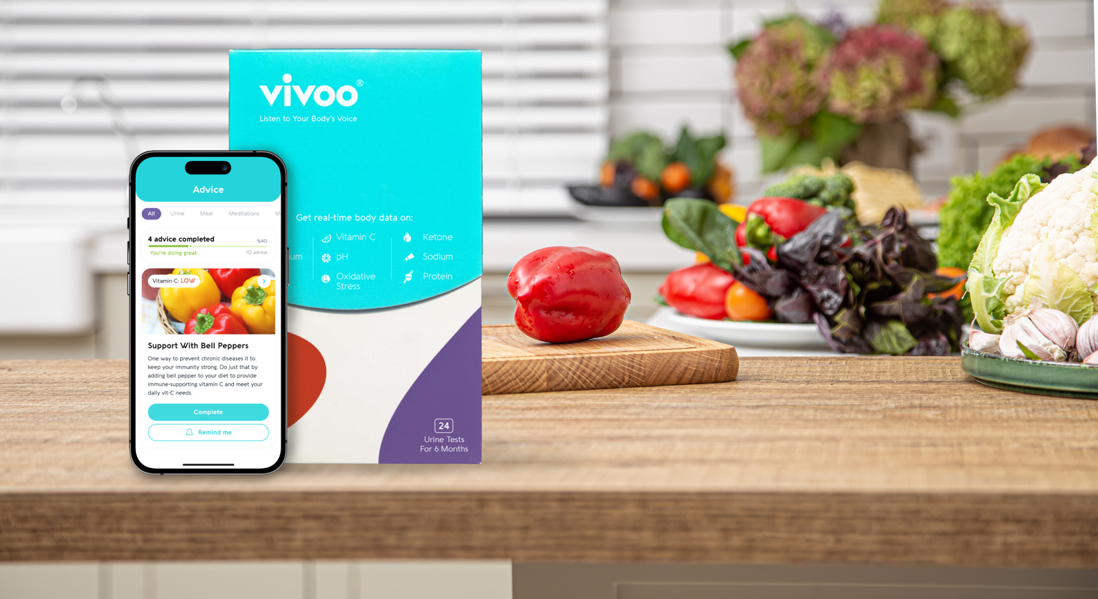 VIVOO Wellness Test Kit with the VIVOO mobile app